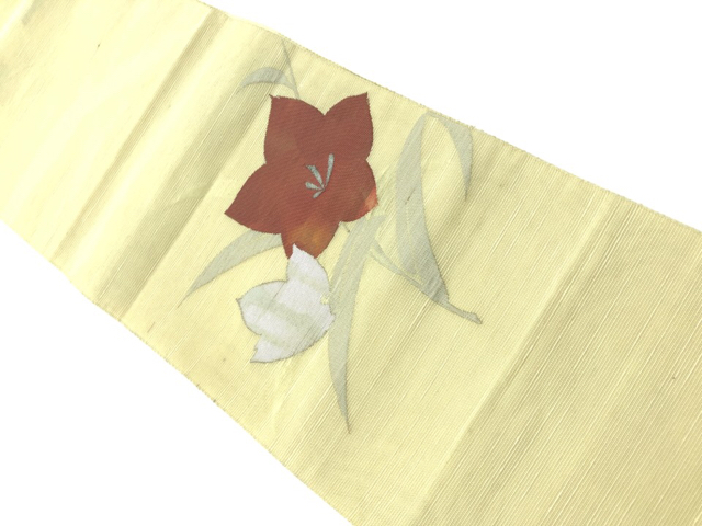 リサイクル　いづくら製　紗　桔梗模様織出し名古屋帯